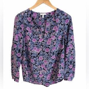 Joie long sleeve V neck silk blouse size small